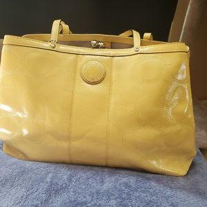 Coach Yellow Patent Leather Satchel